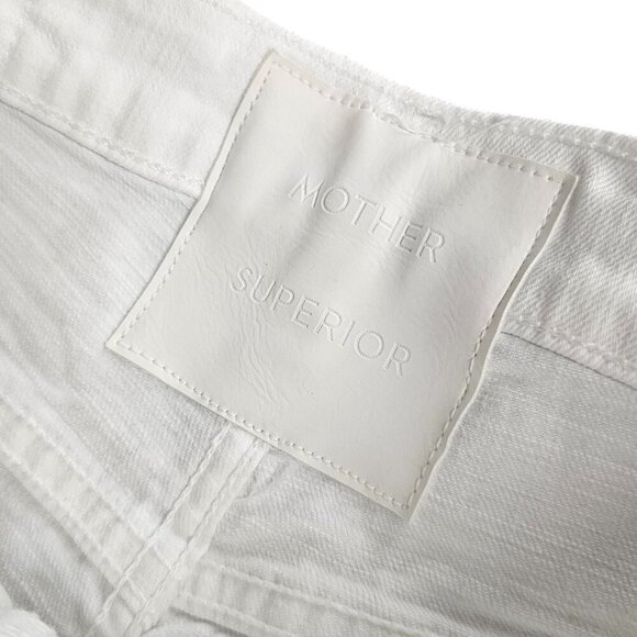 MOTHER The Stud Finder Sneak High-Rise Wide-Leg Jeans, Carpenter, White, 25, NWT - Picture 9 of 14